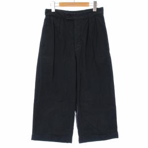 ワイドパンツ ボタンフライ タック 2 ブラック