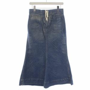 RALPH LAUREN マーメイドデニムロングスカート フレア レースアップ 9 インディゴ