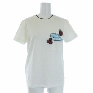 miumiu 2017年製 Tシャツ カットソー 半袖 ワッペン ビジュー ホワイト