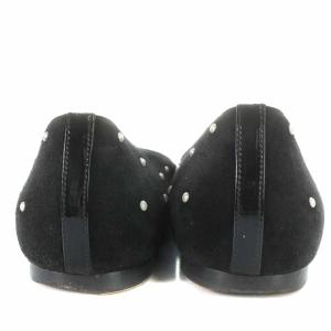 CHANEL フラットパンプス ココマーク パール 38C 黒