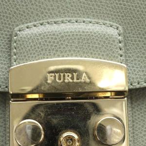 FURLA メトロポリス B5 METROPOLIS ショルダーバッグ チェーン レザー ライトブルー