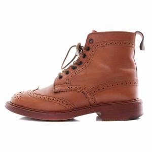 Tricker's モールトン カントリーブーツ ウィングチップ ショートブーツ レースアップ レザー ブラウン