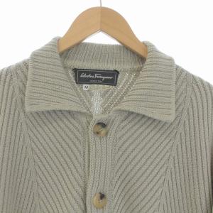 Salvatore Ferragamo ニットジャケット カーディガン シルク M ベージュ