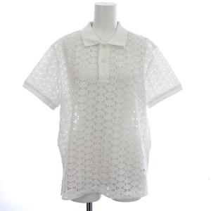 ポロシャツ 半袖 レース L 白 ホワイト