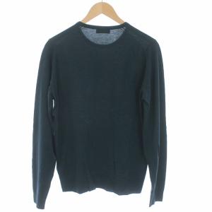 JOHN SMEDLEY ニット セーター 薄手 ウール 長袖 L 緑 ダークグリーン