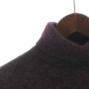 ESTNATION ニット セーター プルオーバー タートルネック ウール ラクーン 長袖 L パープル