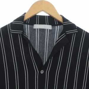 ESTNATION 19SS カーディガン 薄手 ニット ストライプ L 黒 ブラック 白 ホワイト