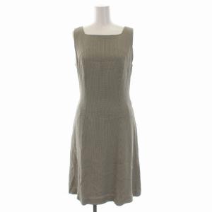 RALPH ヴィンテージ ワンピース ノースリーブ ひざ丈 千鳥格子 11 L 紺 グレー