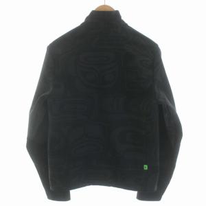 POLO SPORT ジャケット ブルゾン アウター ジップアップ 総柄 XS 黒 ブラック