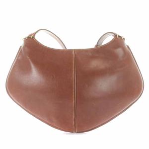 LOEWE ショルダーバッグ レザー ロゴチャーム付き ブラウン