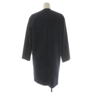 クロス 2ボタンノーカラーコート ロング S ブラック 1625-104-4037  