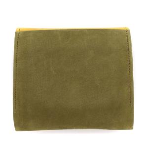 GIVENCHY ヴィンテージ 財布 二つ折り カードケース 小銭入れ スエード ロゴ カーキ イエロー