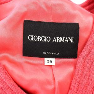 GIORGIO ARMANI ジャケット ノーカラー シルク カシミヤ 38 M ピンク