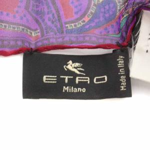 ETRO スカーフ 総柄 シルク パープル