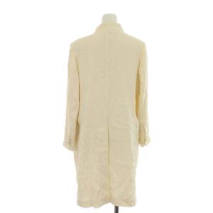 GIORGIO ARMANI ロングコート スタンドカラー スプリング 背抜き ラミー アウター 46 XL 白 ホワイト