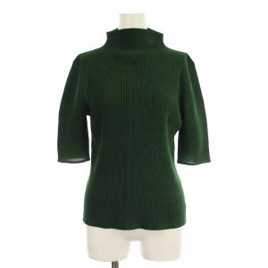 イッセイミヤケ カットソー ハイネック プリーツ 3 グリーン