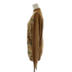 HERMES ツイルレーヌ ニット セーター 長袖 ハイネック シルク カシミヤ XL ブラウン
