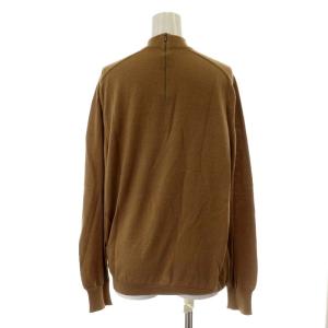 HERMES ツイルレーヌ ニット セーター 長袖 ハイネック シルク カシミヤ XL ブラウン