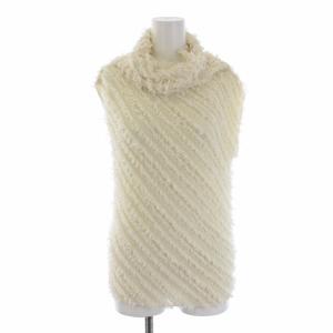 フリンジボリュームネックプリーツ カットソー ノースリーブ タートルネック F アイボリー M143FJ528