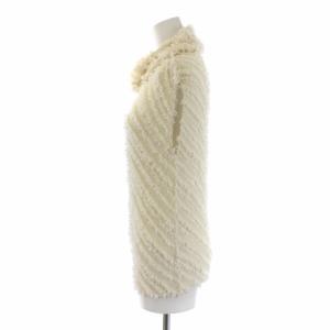 me ISSEY MIYAKE フリンジボリュームネックプリーツ カットソー ノースリーブ タートルネック F アイボリー M143FJ528