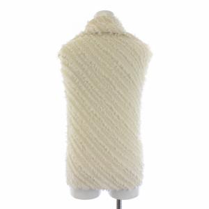 me ISSEY MIYAKE フリンジボリュームネックプリーツ カットソー ノースリーブ タートルネック F アイボリー M143FJ528