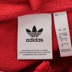 adidas Originals Trefoil Oversized Hoodie パーカー プルオーバー 長袖 ロゴ プリント レッド