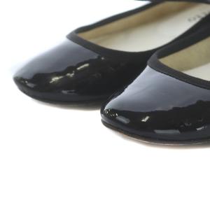 Repetto 16AW LIO パンプス ストラップ フラット ラウンドトゥ エナメル 37 ブラック