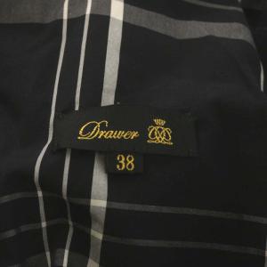 Drawer 19年製 ウエストリボンチェックギャザースカート 38 ブラウン