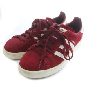 adidas Originals キャンパス CAMPUS スニーカー シューズ ローカット 3本ライン スエード US6 24cm 赤 レッド 白 ホワイト