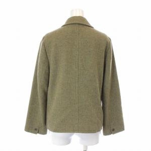 MARGARET HOWELL ジャケット ステンカラー ウール モヘヤ混 カシミヤ混 カーキ