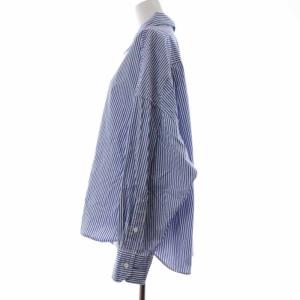 Shinzone WINDY SHIRT ブラウス シャツ 長袖 ストライプ F 白 ホワイト 青 ブルー 20SMSBL63