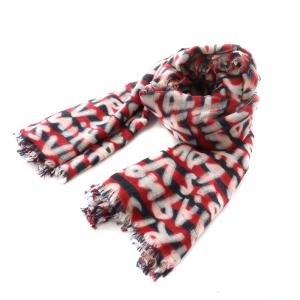 M74663 エトール ストライプド グラフィティ ストール 赤 黒 白