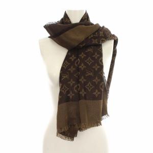 LOUIS VUITTON M75122 ショール・モノグラム シャイン ストール 茶 