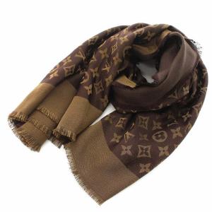 LOUIS VUITTON M75122 ショール・モノグラム シャイン ストール 茶 