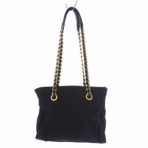 PRADA B4831 三角プレート ショルダーバッグ ナイロン チェーン 黒