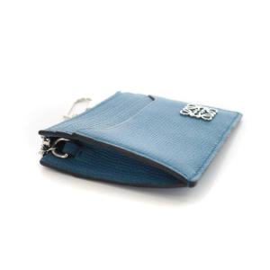 LOEWE カードホルダー アナグラム スクエア チェーン ラグーンブルー