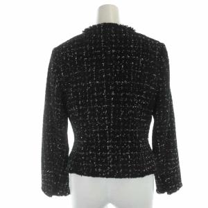 EPOCA 20AW フラッグツイードジャケット ノーカラージャケット ウール ラメ 38 ブラック