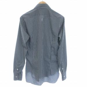 BARBA ダンディ ライフ DANDY LIFE シャツ 長袖 ギンガムチェック 39 15.5 イタリア製 黒 ブラック グレー