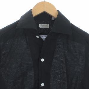 Finamore シャツ 長袖 リネン混 イタリア製 15/38 ブラック