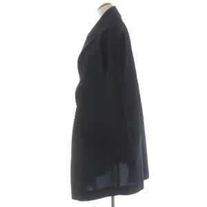 ISSEY MIYAKE 15SS スチーム プリーツジャケット ロング シングル ショールカラー 2 M 紺 黒