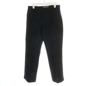 13SS パンツ スラックス サイドプリーツ ライン ジッパーフライ 黒 ブラック