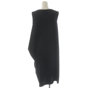 ISSEY MIYAKE 17SS ワンピース ひざ丈 変形 ノースリーブ Uネック プルオーバー プリント 2 ブラック