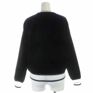FENDI カットソー ベロア フラワー装飾 38 ネイビー
