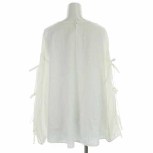 Drawer コットンシルクリボンスリーブブラウス 38 白