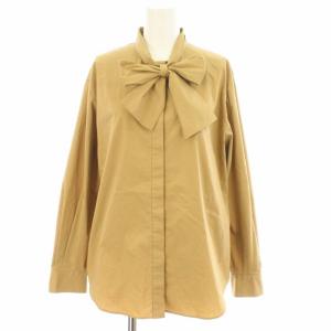 ビッグボウタイブラウス シャツ 長袖 ベージュ 1521-215-1378