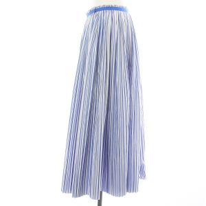 Drawer 20SS ストライププリーツラップスカート フレア M ブルー