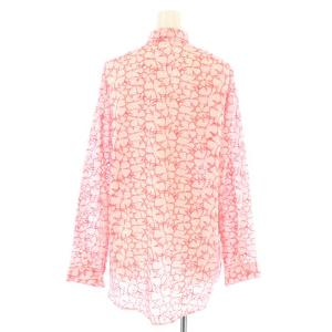 Drawer コットン刺繍リボンブラウス 花柄 ピンク