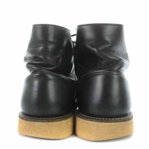 RED WING ワークブーツ ショートブーツ レザー レースアップ 刺繍羽根タグ 27.5cm ブラック