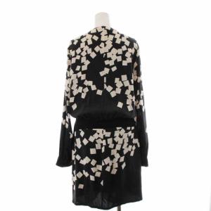 DIANE von FURSTENBERG ワンピース ひざ丈 長袖 総柄 6 マルチカラー