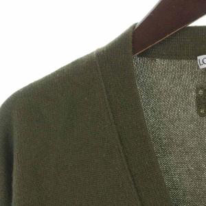 LOEWE カーディガン カシミヤ アナグラム 刺繍 S カーキ